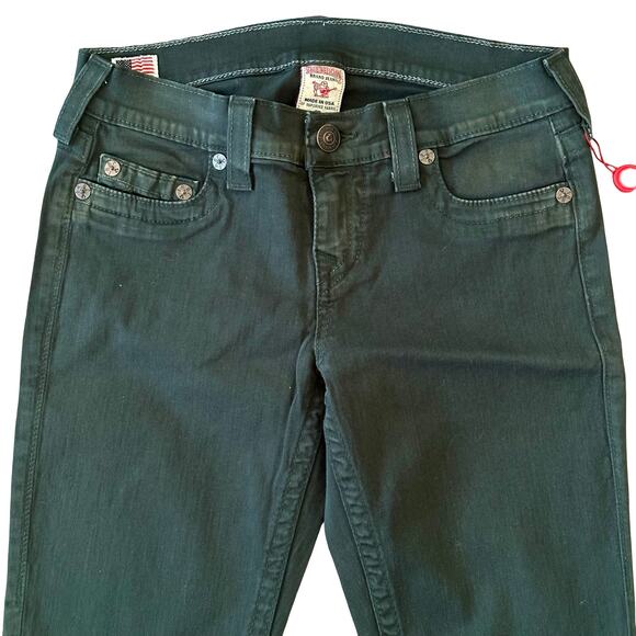 True Religion World Tour Casey Supper Skinny Dark Green Jeans Size 28 NWT $198 - Picture 5 of 10